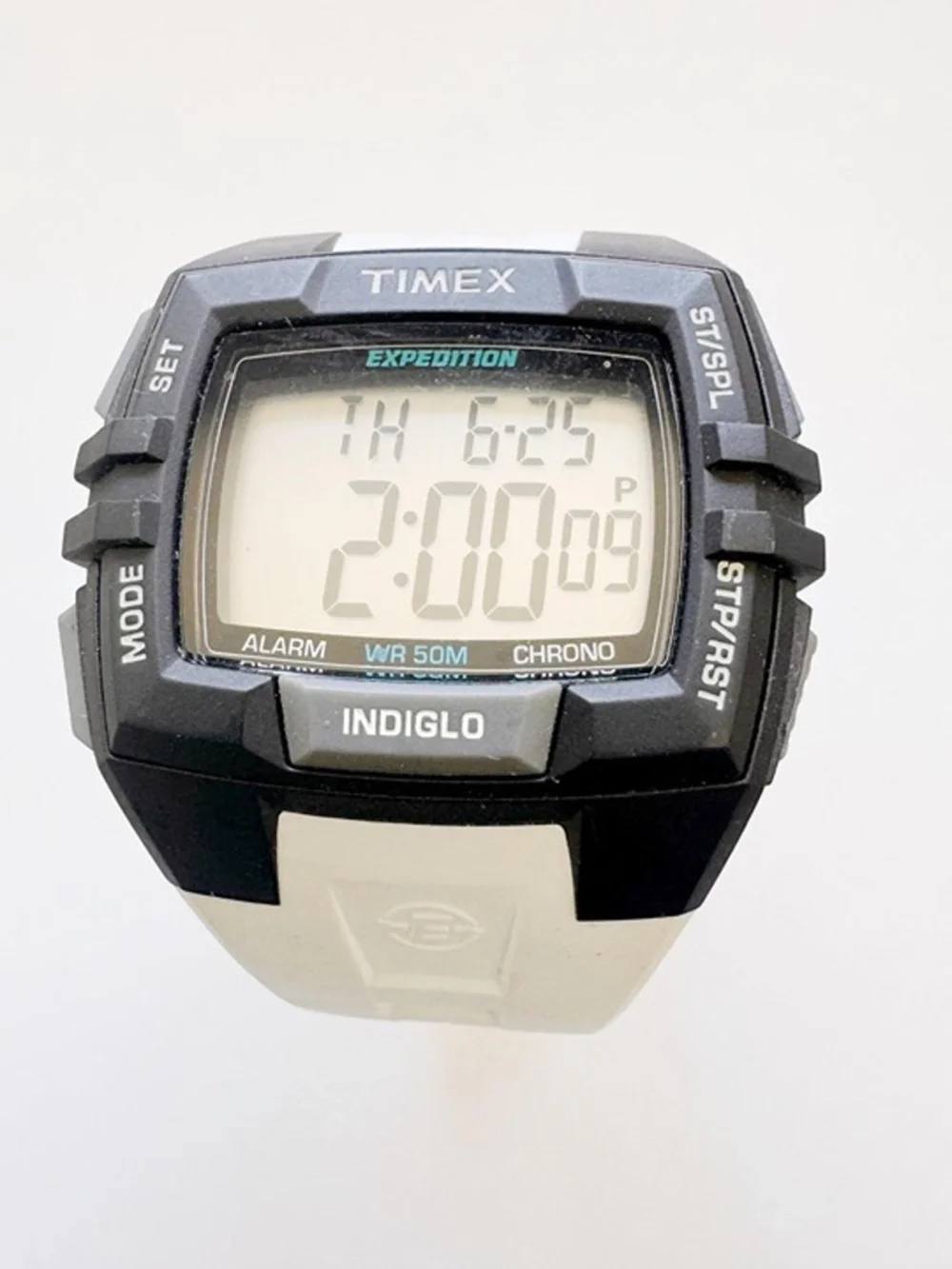 Timex Expedition 45mm White Black Digital Running Men's Watch Chrono